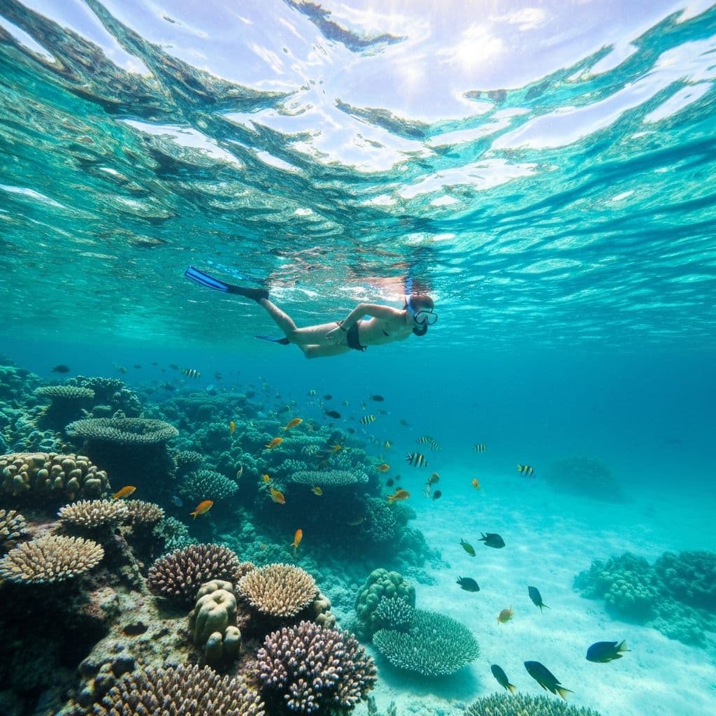 Snorkeling in Andaman lagoon